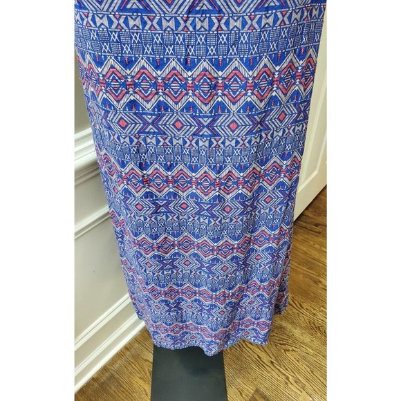 FOREVER 21 Women's Blue 100% Rayon Sleeveless Scoop Neck Long Maxi Dress Small - Picture 4 of 11